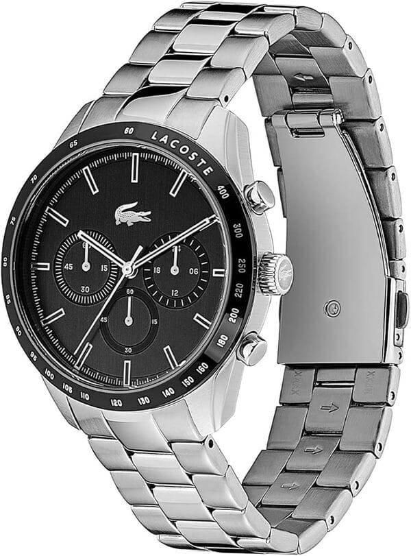 Lacoste Montre Chronographe à Quartz Collection Boston pour Homme avec Bracelet en Cuir ou en Acier Inoxydable en Maillons ou Maille