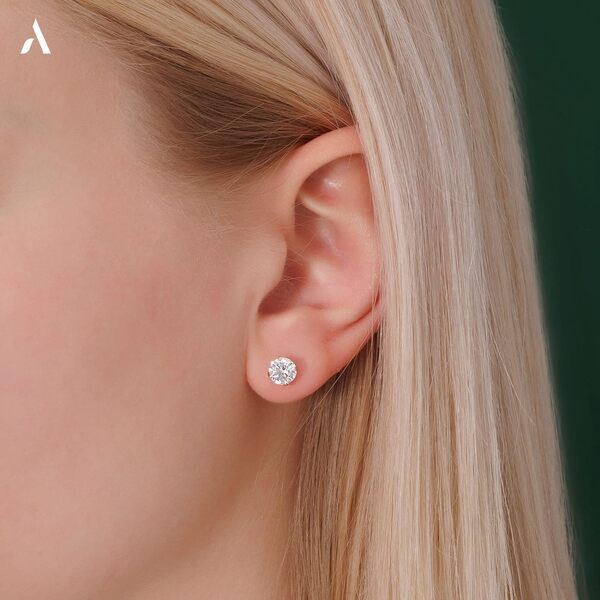 Amberta Allure Boucles D'Oreilles pour Femme en Or Jaune 9 Carats Oxyde De Zirconium