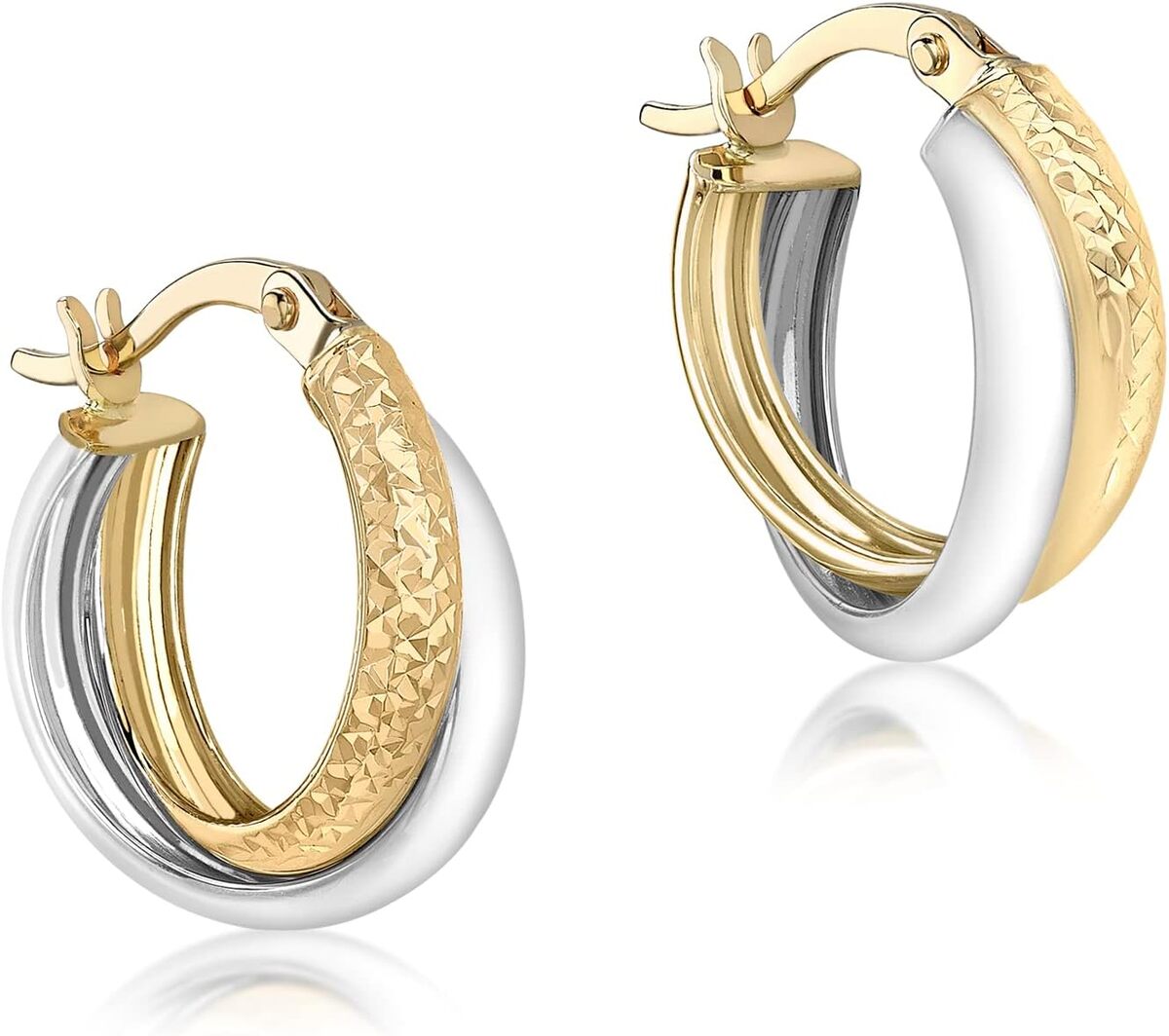 Avis : boucles créoles bicolores Carissima en or 9 ct