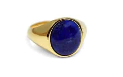 Avis : chevalière homme or massif et lapis lazuli