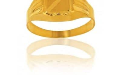 Avis chevalière or jaune zircon rubis 18 carats