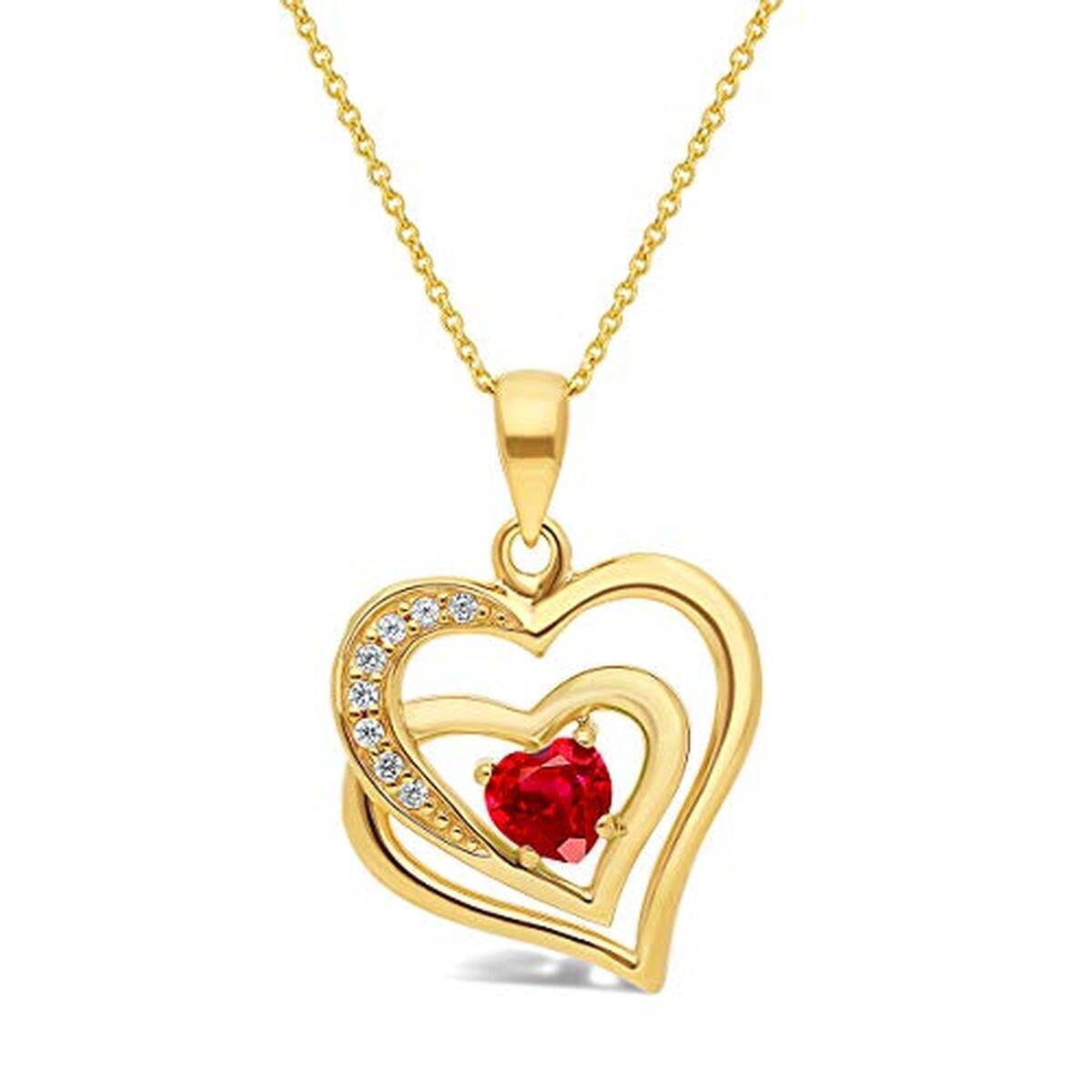 Avis sur le collier coeur Planetys en or jaune et rubis naturel