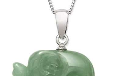 Avis : collier pendentif éléphant en jade vert de 45, 7 cm