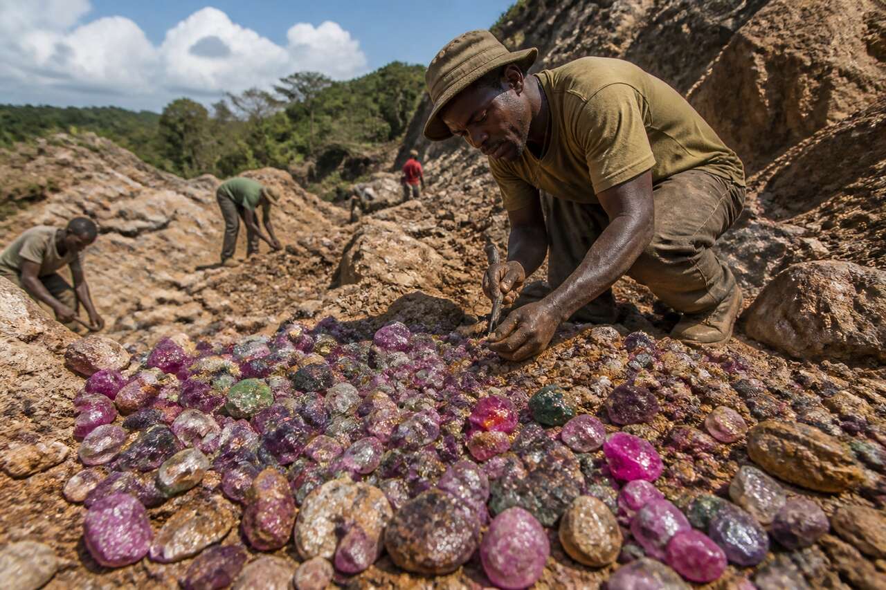 Processus d'extraction des pierres précieuses