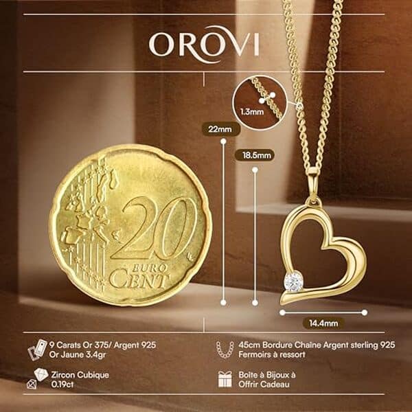 Découvrez notre avis complet sur le collier cœur Orovi en or et zircon cubique : qualité, prix et détails pour bien choisir votre bijou. 
