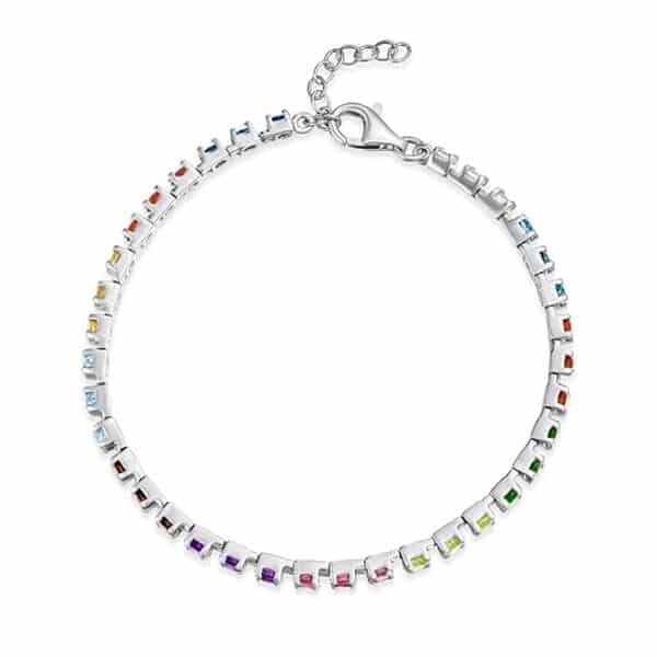 Découvrez notre avis complet sur le bracelet tennis en argent sterling avec pierres précieuses multicolores : qualité, style et durabilité.