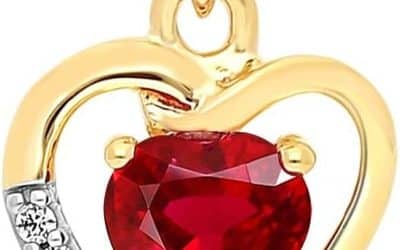 Avis : collier cœur en or jaune 9 carats de Planetys et rubis naturel