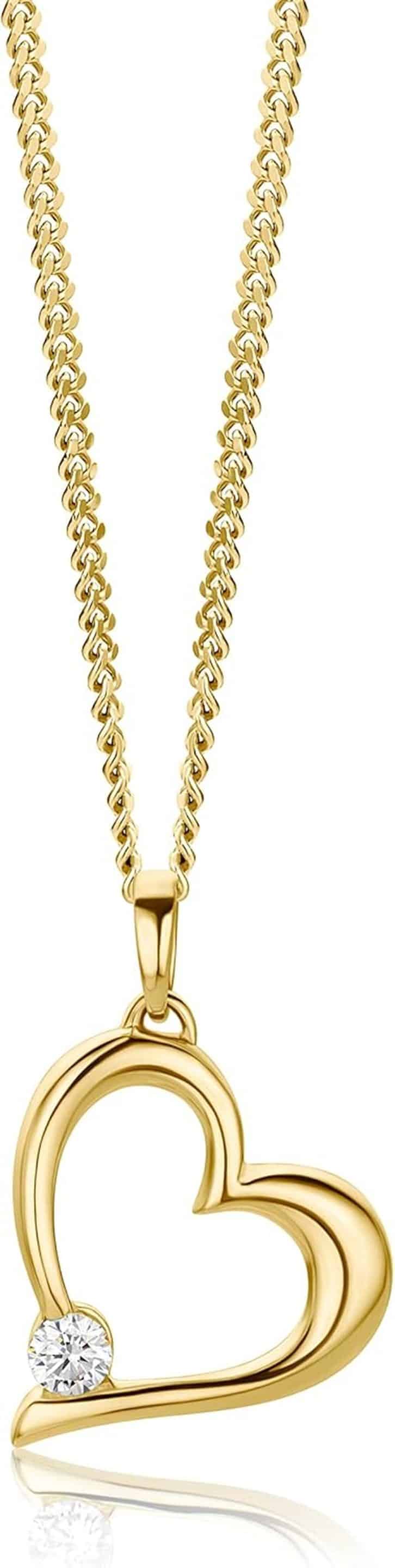 Avis collier cœur Orovi en or et zircon cubique