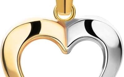 Avis : pendentif cœur Miore en or bicolore et zirconium