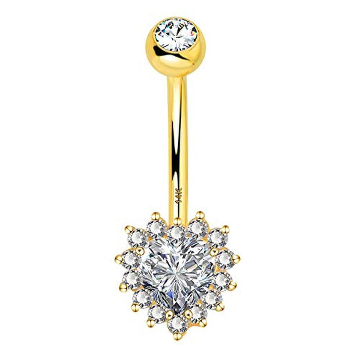 Avis sur l'anneau nombril Melighting or 14 carats cœur CZ