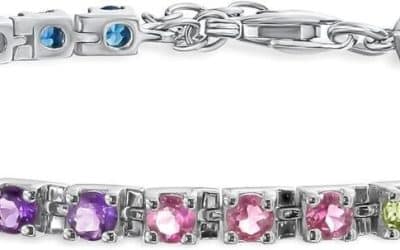 Avis sur le bracelet tennis argent sterling pierres précieuses multicolores